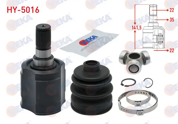 Aks Kafası Sol-Sağ On Ic Hyundai Accent I (X-3) 1.3İ 25X22x35 Uzunluk 141.2mm 1994-2000