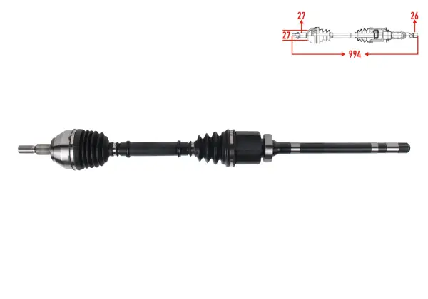 Komple Aks Sağ On Uzunluk 994mm Ford Kuga I 2.0 TDCI A-T / M-T 4X4 2008-2013
