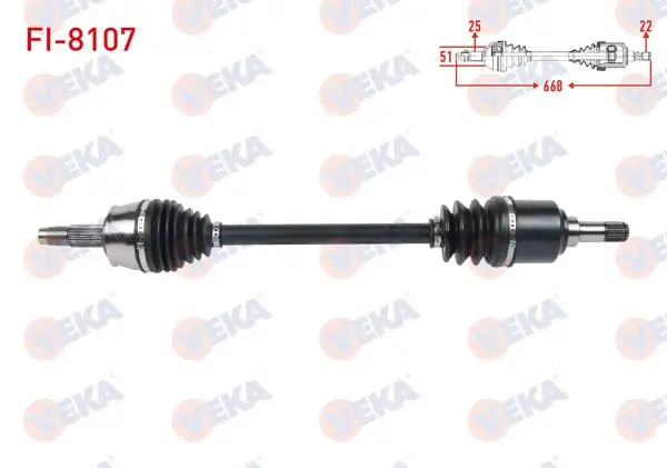 Komple Aks Sol Ön Uzunluk 668mm Fiat Doblo 1.4 2010 -