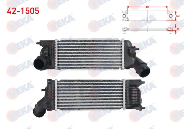 Turbo Radyatörü (Intercooler) Citroen C5 II 1.6 HDI-2.0 HDI 2004-2008 / Peugeot 407 1.6 HDI-2.0 HDI 2004-2011