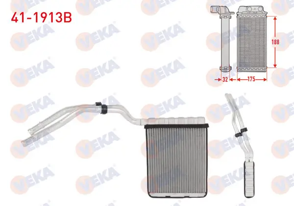 Kalorıferradyatoru Brazing Ford Mondeo IV 1.6 TDCI-2.0 TDCI-1.6 Tı-Vct 2007-2014 / S-Max 1.6 TDCI 2006-/ Galaxy 2.0 TDCI 2006 -