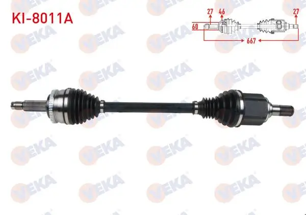 Komple Aks Sol Ön Uzunluk 667mm ABS li 46 Dıs Kia Ceed 1.6 CRDI A-T 2006-2012