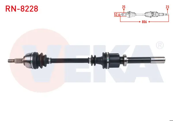 Komple Aks Sağ On Uzunluk 806mm Renault Scenic II 1.6İ 16V A-T 2003-2009 / Grand Scenic II 1.6İ 16V A-T 2004-2009