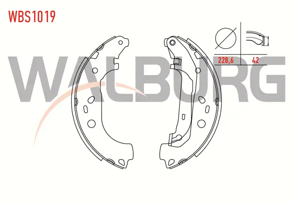 Fren Pabuç Balata Arka Ford Focus II (Da) 1.4İ Levyelı 228,6X42 mm 2004-2011 / Focus II (Da) 1.6İ 2004-2011 / Focus II (Da) 1.6 TDCI 2004-2011