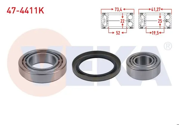 On Tekerlek Rulman Kiti Sol-Sağ 41,27-25X19,5-22X73,4-52 Volkswagen Lt 28-35 II 2.5 TDI 1996-2006 / Mercedes Sprinter 1996-2006