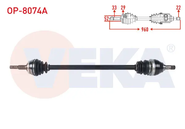 Komple Aks Sağ On ABS li 29 Dıs Uzunluk 960mm Opel Vectra B 1.8İ 16V 1999-2003