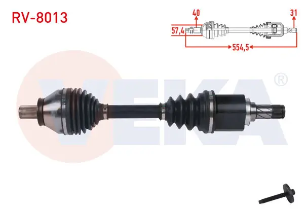 Komple Aks Sol Ön Uzunluk 554,5mm Land Rover Freelander II 2.2 Td4 6 M-T 2006-2014
