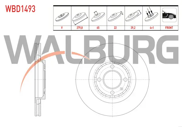 Fren Diski Ön Havalı 4 Bjn 279,8X22x65x39,2 Volkswagen Passat (3A2,35I) 1.8 1988-1997 / Seat Ibiza II (6K1) 1.8İ 16V 1993-2002