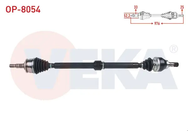 Komple Aks Sağ Uzunluk 976mm Opel Astra K 1.4 Turbo M / T 2015 -