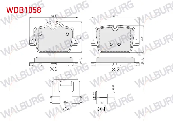 Fren Balata Arka 16,8 mm BMW 3 Seri (G20, G80, G28) 2018-/ 4 Seri (G23,G83) (G22,G82) 430İ 2020-/ Z4 Roadstar (G29) 2018 -