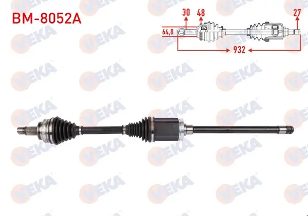 Komple Aks Sağ On ABS li 48 Dıs Uzunluk 932mm BMW 5 Serisi (E60) 530İ-530D Xdrive A-T / M-T 2007-2009