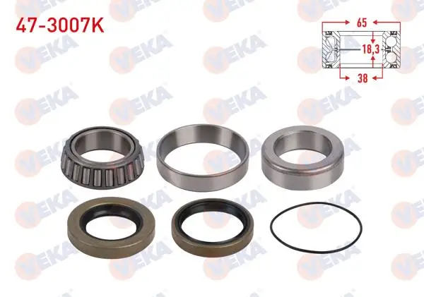 Arka Tekerlek Rulman Kiti Sol-Sağ 65X38x18,3 Mitsubishi L300 1.6 1986-2004 / 2.4 1990-2004 / 2.5 D 1986-1994