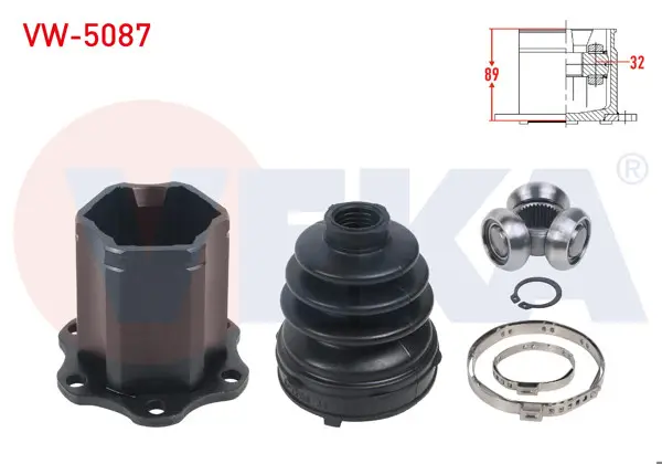 Aks Kafası Sol-Sağ On Ic 32X110 Uzunluk 89mm Golf VII (5G1) 1.0 TSI A / T-M / T 15-/ Polo VI (Aw1) 1.0 TSI A / T 7 Vts 17-/ A1 Sportback (Gba) 25 TFSI A / T 7 Vts 18-/ Leon St (5F8) 1.0 TSI A / T-M / T 2015 -
