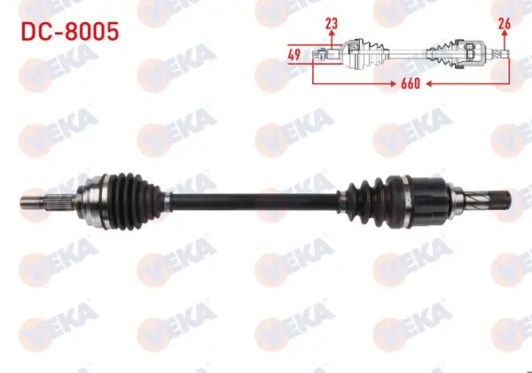 Komple Aks Sol Ön Uzunluk 660mm Dacia Logan II / Sandero II 1.0 Sce 6 M-T 2016 -