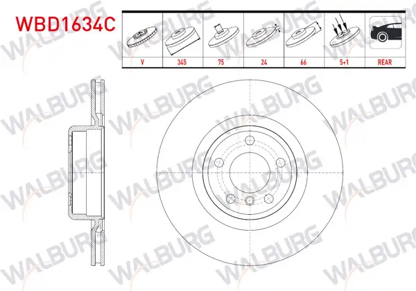 Fren Diski Arka Havalı Kaplamalı 5 Bjn 345X24x75x66 BMW 1 Serisi (F20) (F21) 11-19 / 2 Serisi (F22,F87) (F23) 12-/ 3 Serisi (F30,F80) 12-18 / 4 Serisi (F32,F82) 2013-2015