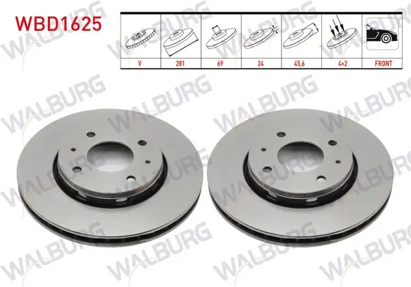 Fren Diski Ön Havalı 4 Bjn 281X24x69x45,6 Mitsubishi Carisma 1.6-1.8-1.9 1995-2006 / Volvo S40 1995-2003 / V40 1.6-1.8-1.9-2.0 1995-1999