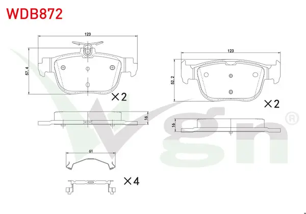 Fren Balata Arka 272mm Disk VW Golf VIII-Caddy V 2020-/ Skoda Octavia IV (Nx3) 2020-/ Seat Leon (Kl1) 2019-/ Audi A3 Sportback (8Ya) 2019 -