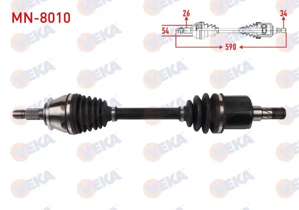 Komple Aks Sol Ön Uzunluk 590mm Mini Cooper (R56) 1.6 D M-T-2006 -