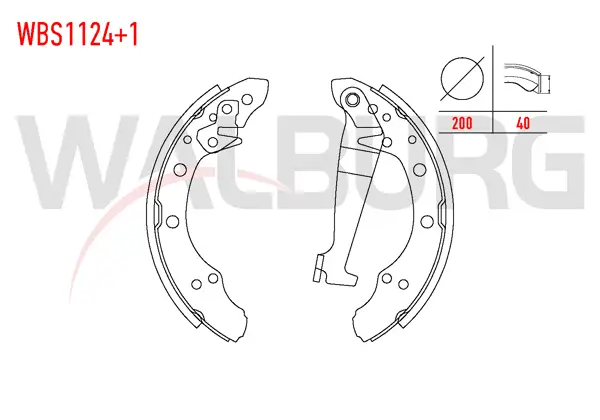 Fren Pabuç Balata Arka + 1mm Kalın Volkswagen Golf III 1.6İ Levyelı 200X40 mm 1991-1999 / Golf III 1.9 TD-1991-1999 / Fabia 1.4 TDI-1999-2007 / Fabia II 1.4 TDI-2006-2015 / Favorit Pick Up 1.3 1992-1997