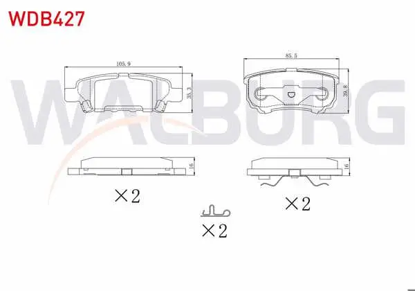 Fren Balata Arka Mitsubishi Lancer VII 1.3 2003-2007 / Lancer 2.0 2007-/ Outlander I 2.0 2001-2006 / Outlander II 2.0 Dı-D 2006-2012 / Jeep Compass 2.0 Crd 2006-/ Peugeot 4007 2.2 HDI 2007 -
