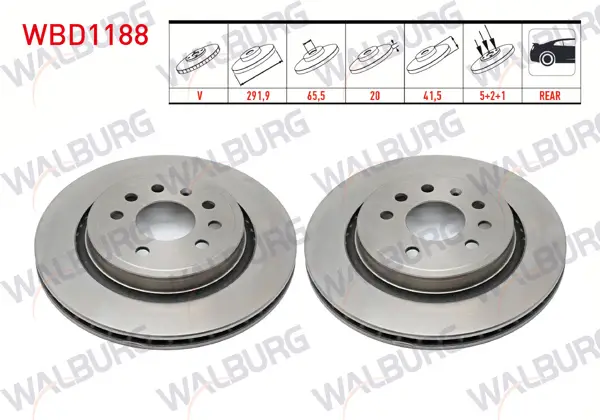 Fren Diski Arka Havalı 5 Bjn 291,9X20x65,5X41,5Opel Vectra C 1.8 16V 2002-2008 / Vectra C 1.9 CDTI 2002-2002 / Vectra C 1.6 16V 2002-2002 / Sıgnum 1.8İ 2003-