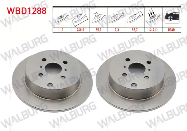 Fren Diski Arka Düz 4 Bjn 268,9X9,3X55x57 Yaris 1.4 D-4D-1.5 Vvt-I-1.3İ 1999-2005 / Corolla 1.6 Vvt-I-1.4 Vvt-I-2.0 D-4D 2001-2007 / Corolla Verso 2.0 D-4D-1.6 Vvt-I 2001-2004 / Yaris Verso 1.4 D 1999-2005