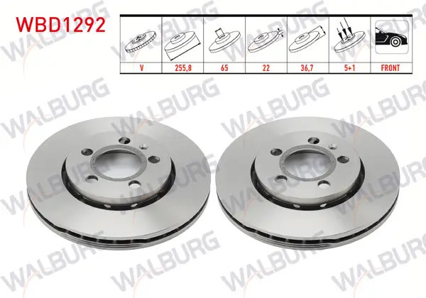 Fren Diski Ön Havalı 5 Bjn 255,8X22x65x36,7 Volkswagen Golf IV (1J1) 1.4İ 16V 1997-2005