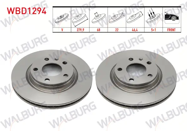 Fren Diski Ön Havalı 5 Bjn 279,9X22x68x46,4 Volkswagen Passat 1.6-1.8-1.8T-1.9 TDI-2.5 TDI 1996-2000 / Audi A4 1.6-1.8-1.8T-1.9 TDI-2.5 TDI 1994-2001 / A4 1.6-1.8-1.9 TDI-2.0 2000-2004