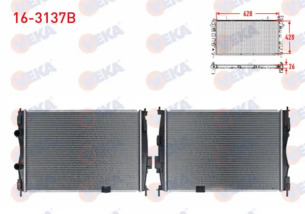 Su Radyatörü Brazıng Nıssan Qashqai (J10) 2.0 DCI A-T / M-T Ac + /-2007-2014