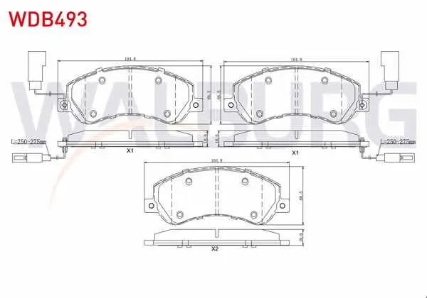 Fren Balata Ön Fişli Ford Transit (V347) 2.4 TDCI-3.2 TDCI (Arkadan Itıslı) 2006-2014 / Transit (V348) 2.2 TDCI-3.2 TDCI 2006-2014 / VW Amarok 2.0 TDI-2.0 Bıtdı-2.0 TSI 2010 -