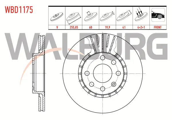 Fren Diski Ön Havalı 4 Bjn 255,85X19,9X60x41 Opel Corsa B 1.6İ 16V 1993-2000 / Astra F 1.8 1991-1998 / Tigra A 1.4 1994-2000 / Tigra A 1.6 16V 1994-2000 /