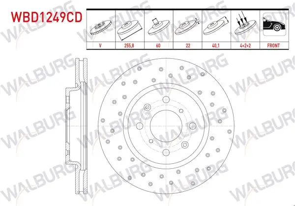 Fren Diski Ön Havalı Kaplamalı Performans Delikli 4 Bjn 255,8X22x60x40,1 Suzuki Swift IV (Fz,Nz) 1.2 2010-/ Swift IV (Fz,Nz) 1.3 Ddıs 2010-