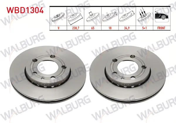 Fren Diski Ön Havalı 5 Bjn 238,7X18x65x34,9 Volkswagen Polo (9N_) 1.2İ 2001-2012 / Polo (9N_) 1.4 TDI 2001-2012 / Skoda Fabia II 1.4 TDI 2006-2015 / Skoda Fabia II 1.6 TDI 2006-2015