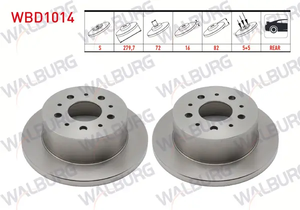 Fren Diski Arka Düz 5 Bjn 279,7X16x72x82 Fiat Ducato 2.0 JTD-2.3 JTD-2.8 TDI 2002-2006 / Citroen Jumper II 2.8 HDI 2002-2006 / Peugeot Boxer II 2.0 HDI 2002-2006