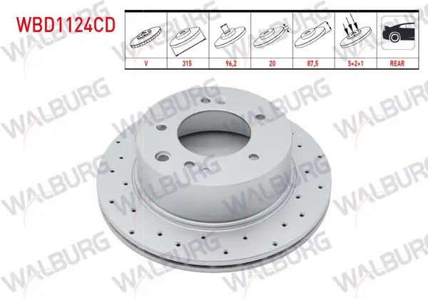 Fren Diski Arka Havalı Kaplamalı Performans Delikli 5 Bjn315x20x96,2X87,5 Kia Sorento I (Jc) 2.5 CRDI 2002-2009