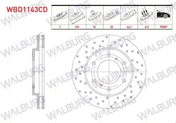 Fren Diski Ön Havalı Kaplamalı Performans Delikli 6 Bjn 294X28x94x46,3 Mitsubishi L 200 (Ka_T, Kb_T) 2.5 2005-2015 / L 200 (Kj_, Kk_, Kl_) 2.2 2.4 2.5 Dı-D 4Wd 2014-/ Fiat Fullback Pick-Up 4X4 2016-