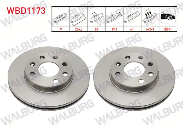 Fren Diski Ön Havalı 4 Bjn 236,3X19,9X60x41 Opel Vectra A 1.6 1988-1995 / Astra F 1.4İ-1.6İ 1991-1998 / Corsa B 1.2İ-1.4İ 16V 1993-2000 / Combo B 1.4-1.7 1994-2001 / Astra F Classic 1.4İ 1998-2002