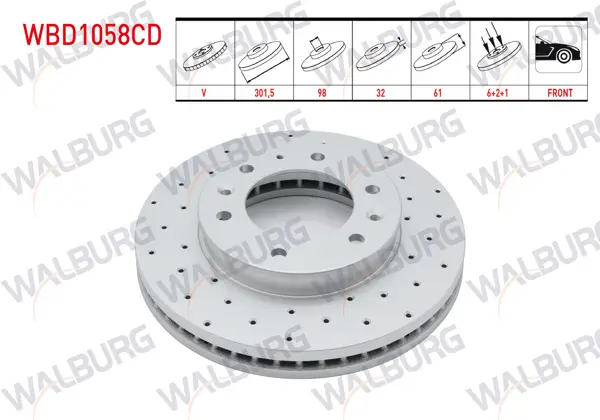 Fren Diski Ön Havalı Kaplamalı Performans Delikli 6 Bjn 301,5X32x98x61 Ford Ranger (Tke) 2.2 TDCI 4X4 2011-/ Ranger (Tke) 3.2 TDCI 4X4 2011-/ Ranger (Tke) 2.5 TDCI 4X4 2011-/ Ranger 3.0 TDCI 4X4 11-
