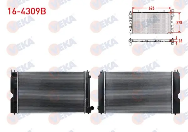 Su Radyatörü Brazing Toyota Avensis (T25) 2.0 D-4D M-T Hortum Giriş & Çıkış 38mm 2003-2008