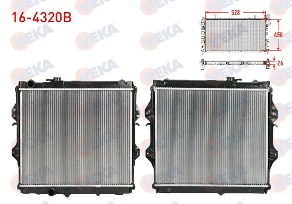 Su Radyatörü Brazing Egık Çıkış Toyota Hı-Lux Pick Up (_N_) 2.4 D (Ln145,Ln150) M-T 1983-2005