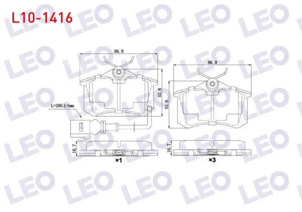 Fren Balata Arka Fişli VW Polo (9N_) 1.6İ 16V 2001-2012 / 1.4 TDI 2001-2012 / 1.4İ 16V 2001-2012 / 1.9 TDI 2001-2012 / A3 (8P1) 1.6 2003-2012 / 1.8 T 2003-2012 / A1 (8X1) 1.4 TFSI 2010 -