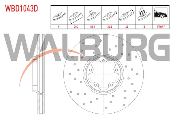 Fren Diski Ön Havalı Performans Delikli 5 Bjn 294X24,3X82,1X43 Ford Transit 2.4 TDCI Arkadan Itıs 2000-2006 / Transit 2.0 Dı 2000-2006 / Transit (V184) 2.3 16V 2000-2006 / Transit (V184) 2.4 Tde 2000-2006