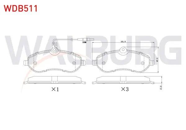Fren Balata Ön Fişli Fiat Scudo (270) 1.6 Mjt 2007-/ Scudo 2.0 Mjt 2007-/ Citroen Jumpy II 1.6 HDI 2006-/ Jumpy II 2.0 HDI 2006-/ Peugeot Expert 1.6 HDI 2007-/ Expert 2.0 HDI 2007 -