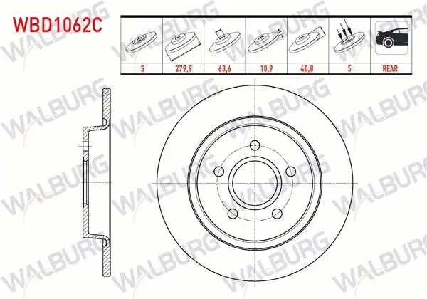Fren Diski Arka Düz Kaplamalı 5 Bjn 279,9X10,9X63,6X40,8 Ford C-Max I 1.6 TDCI-1.6İ-1.4İ-2.0İ 2007-2011 / Focus II (Da) 1.4İ-1.6İ-1.8İ-1.6 TDCI 2004-2011 / Volvo S40 II 1.6İ-2.0İ 2004-