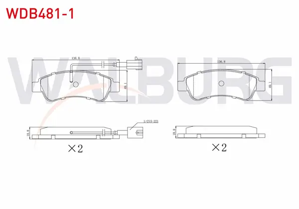 Fren Balata Arka Çift Fişli Fiat Ducato 2.0 Mjt 2014-/ Ducato 2.3 Mjt 2014-/ Citroen Jumper 2.2 HDI 2014-/ Peugeot Boxer 2.2 HDI 2014 -