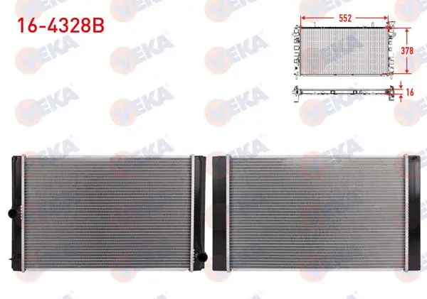 Su Radyatörü Brazing Totoya Corolla (E15_) 2007-2012 / Corolla (E18_) 2012-2018 / Auris (E15_) 2007-2012 / Auris (E18_) 2012-2018 1.4 D-4D M-T Ac + / -