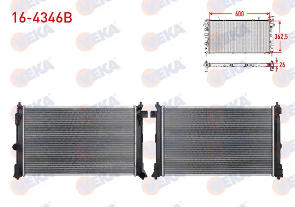 Su Radyatörü Brazing (Kısa Tip) Toyota Corolla 1.6 Vvt-I 2019-/ 1.5 Vvt-I 2020 -