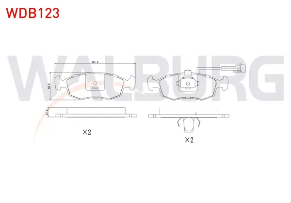 Fren Balata Ön Fişli Fiat Doblo (119,223) 1.2İ 2001-2010 / Doblo 1.6 Mjt 2001-2010 / Palio 1.2İ 16V 1996-2005 / Palio 1.4İ 1996-2005