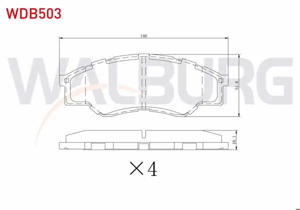 Fren Balata Ön Toyota Hı-Lux Pick Up 2.5 D 2005-2011 / Hı-Lux Pick Up 2.5 D-4D 2005-2011 / Hı-Lux Pick Up 3.0 D-4D 2005-2011