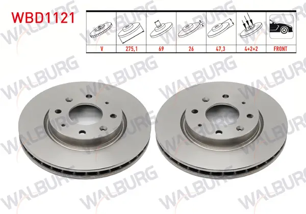 Fren Diski Ön Havalı 4 Bjn 275,1X26x69x47,3 Kia Cerato (Ld) 1.5 CRDI 2004-2012 / Cerato (Ld) 1.6İ 2004-2012